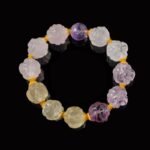 Buddha-Inspired Azeztulite Bracelet – Hand-Carved Nine-Tail Fox for Spiritual Awakening & Protection