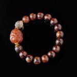 Handmade Gold Sheen Obsidian & Rutilated Quartz Bracelet – Natural Gemstones for Strength, Protection & Emotional Balance