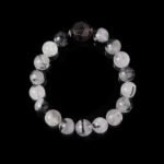 Black Rutilated Quartz & Smoky Quartz Bracelet – Natural Crystals for Strength, Focus & Confidence