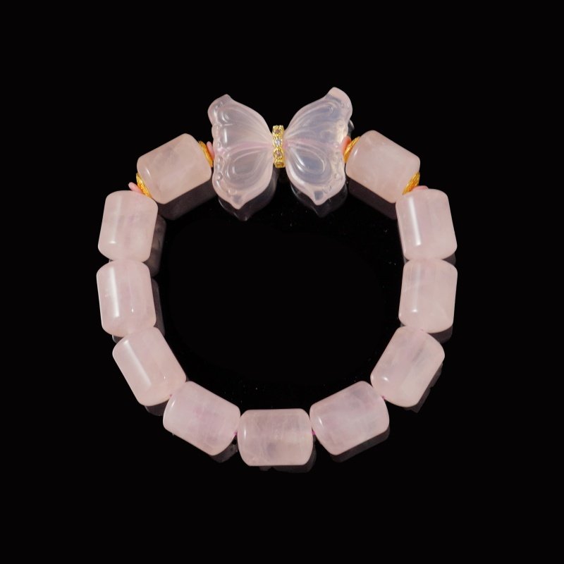 Groxiara Rose Quartz Butterfly Bracelet – For Love, Femininity & Emotional Healing