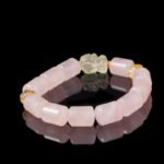 Buddha Stones Bamboo-Shape Pink Crystal Pixiu Citrine Bracelet