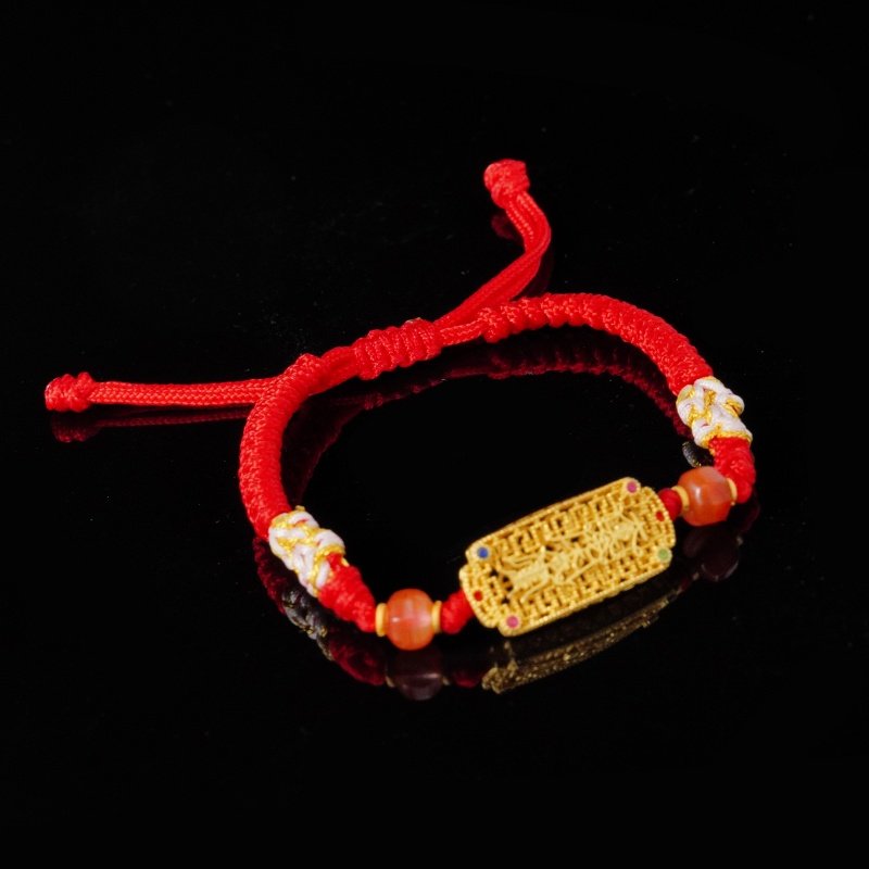 Handmade Lucky Red String Bracelet with Copper Amulet – Adjustable Protection Jewelry for Good Fortune & Energy