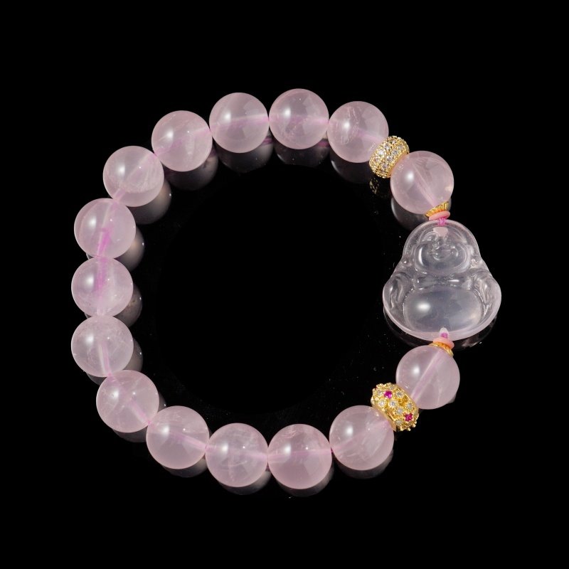 Healing Rose Quartz Bracelet – Buddha-Inspired with Natural Stones