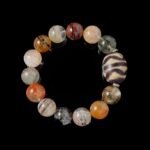 Buddha Stones Four Seasons Phantom Quartz & Tibetan Dzi Agate Bracelet – For Inner Wisdom, Cycles & Spiritual Protection