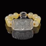 Groxiara Buddha Stones Rock Crystal Bracelet (12mm) – Spiritual Fox Talisman for Wealth & Intuition
