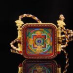 Tibetan 3D Tantric Mandala Thangka Necklace – Hand-Painted Spiritual Talisman for Balance & Meditation