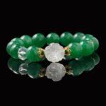 Buddha Stones Green Strawberry Quartz Bracelet – Fortune-Changing White Crystal with Healing Energy