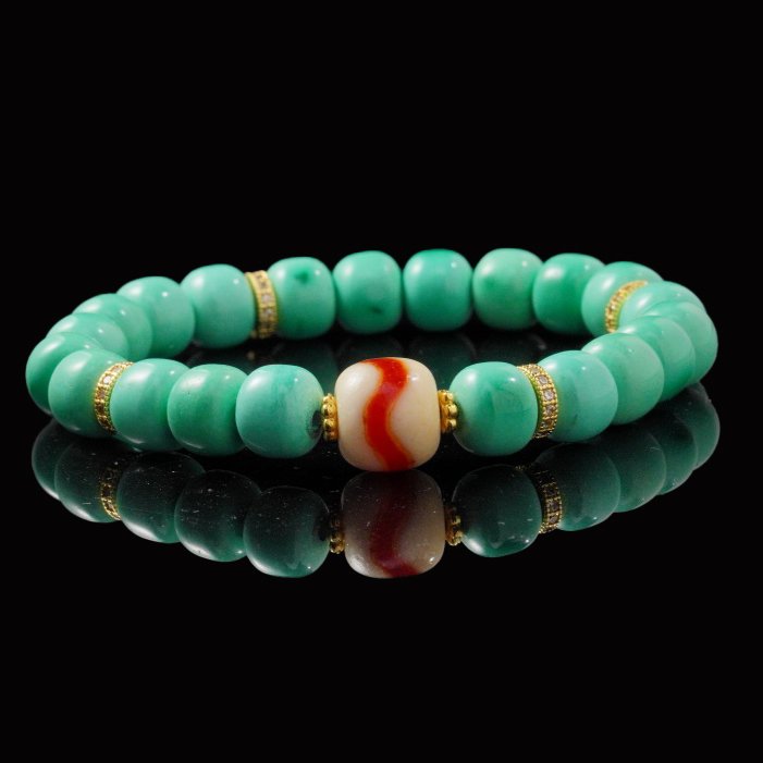 Natural Agate & Turquoise Bracelet – Buddha-Inspired for Spiritual Balance & Healing