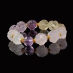 Buddha-Inspired Azeztulite Bracelet – Hand-Carved Nine-Tail Fox for Spiritual Awakening & Protection