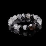 Black Rutilated Quartz & Smoky Quartz Bracelet – Natural Crystals for Strength, Focus & Confidence