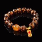 Handmade Wealth Bracelet – Citrine & Incense Ash Quartz for Stability & Prosperity