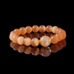 Buddha-Inspired Orange Moonstone & Rose Phantom Quartz Bracelet – Natural Crystals for Balance & Clarity