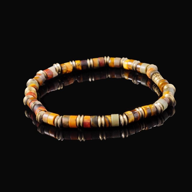 Multicolor Agate Disc Bracelet – Bohemian Natural Stone Jewelry
