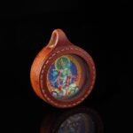 Tibetan 3D Green Tara Thangka Pendant – Hand-Painted Spiritual Amulet for Compassion & Protection