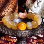 Energy Healing Bracelet – Natural Agate, Shmashana Stone & Golden healer with Crystal Balance