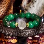 Buddha Stones Green Strawberry Quartz Bracelet – Fortune-Changing White Crystal with Healing Energy