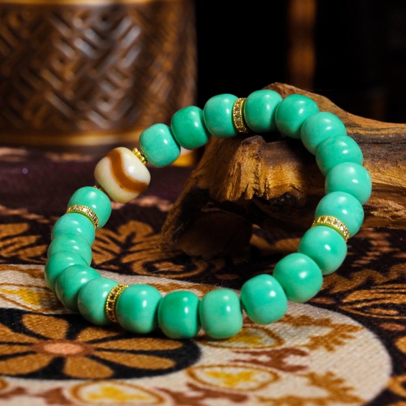 Natural Agate & Turquoise Bracelet – Buddha-Inspired for Spiritual Balance & Healing