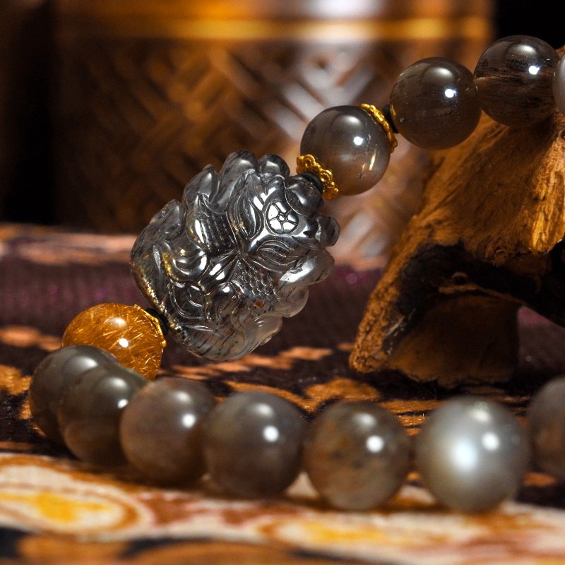 Groxiara Rare Multiflash Super Seven Quartz Crystal with Golden Back – For High Vibrations & Spiritual Awakening