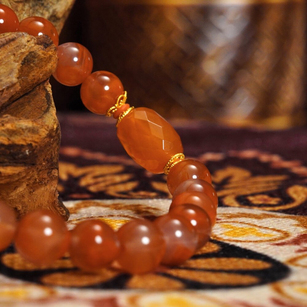 Buddha-Inspired Southern Red Agate Bracelet-For Vitality & Emotional Balance