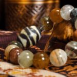 Buddha Stones Four Seasons Phantom Quartz & Tibetan Dzi Agate Bracelet – For Inner Wisdom, Cycles & Spiritual Protection