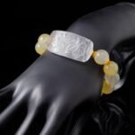 Groxiara Buddha Stones Rock Crystal Bracelet (12mm) – Spiritual Fox Talisman for Wealth & Intuition