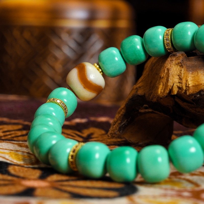 Natural Agate & Turquoise Bracelet – Buddha-Inspired for Spiritual Balance & Healing