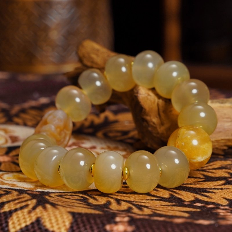 Energy Healing Bracelet – Natural Agate, Shmashana Stone & Golden healer with Crystal Balance