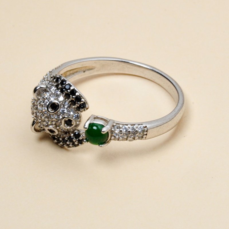 Groxiara Little Bear Ring – Sterling Silver Adjustable Ring for Protection, Love & Inner Peace