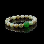 Tibetan Green Shmashana & Yellow Jambhala Agate Crystal  – Buddha Stones Spiritual Wealth Stone
