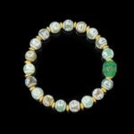 Tibetan Green Shmashana & Yellow Jambhala Agate Crystal  – Buddha Stones Spiritual Wealth Stone