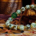 Tibetan Green Shmashana & Yellow Jambhala Agate Crystal  – Buddha Stones Spiritual Wealth Stone