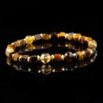 Tiger’s Eye Bracelet – Mixed Cut Beads with Golden Accents