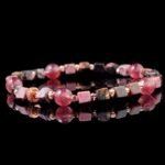 Groxiara Rhodonite & Hematite Cube Bracelet – For Emotional Healing & Feminine Strength