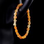 Orange Gemstone Cube Bracelet – Gold Pave Accent & Energy Jewelry