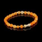 Orange Gemstone Cube Bracelet – Gold Pave Accent & Energy Jewelry