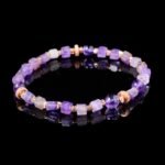Groxiara Amethyst & Hematite Cube Bracelet – For Mindfulness, Focus & Mental Clarity