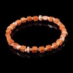Groxiara Fortune Golden Sandstone Quartz Hematite Cube Bracelet – For Prosperity & Positive Energy
