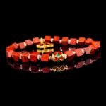 Groxiara African Red Agate & Hematite Cube Bracelet – For Passion & Vitality