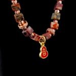 Groxiara Red Leopard Skin Jasper, Hematite & Quartz Cube Bracelet – For Strength & Courage