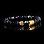 Natural Black Obsidian Buddha Bracelet – Chinese Zodiac Snake Year Protection & Healing Energy