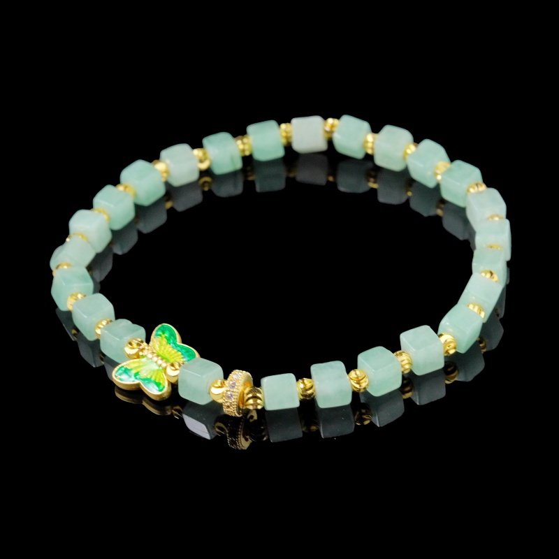 Groxiara Green Aventurine Healing Stone Hematite Cube Quartz Bracelet – Balance, Vitality & Clarity