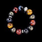 High Quality Golden, Blue & Red Tiger Eye with Golden Obsidian Bracelet (16mm) – For Energy, Focus & Spiritual Balance