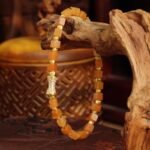 Orange Gemstone Cube Bracelet – Gold Pave Accent & Energy Jewelry