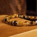 Tiger’s Eye Bracelet – Mixed Cut Beads with Golden Accents
