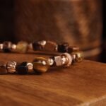 Groxiara Cube Bracelet – Hematite & Golden Baroque Pearl for Grounding & Elegance