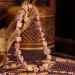 Pink Cube Gemstone Bracelet with Rose Quartz – Love & Positivity Jewelry