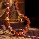 Groxiara African Red Agate & Hematite Cube Bracelet – For Passion & Vitality