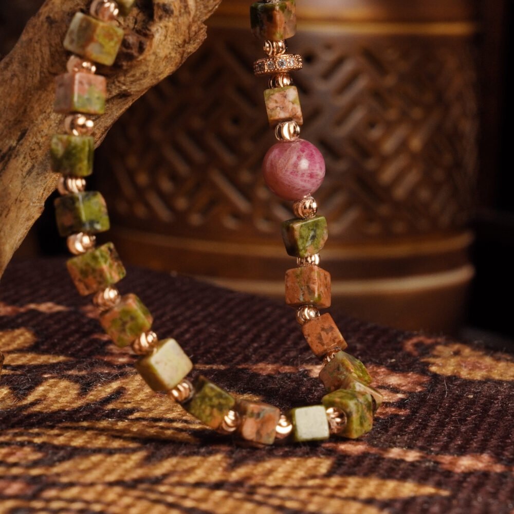 Groxiara Green  Aventurine & Strawberry Quartz Bracelet – For Love, Growth & Emotional Balance