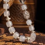Natural White Agate & Clear Quartz Bracelet – Crystal Jewelry for Clarity & Balance