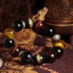 High Quality Golden, Blue & Red Tiger Eye with Golden Obsidian Bracelet (16mm) – For Energy, Focus & Spiritual Balance
